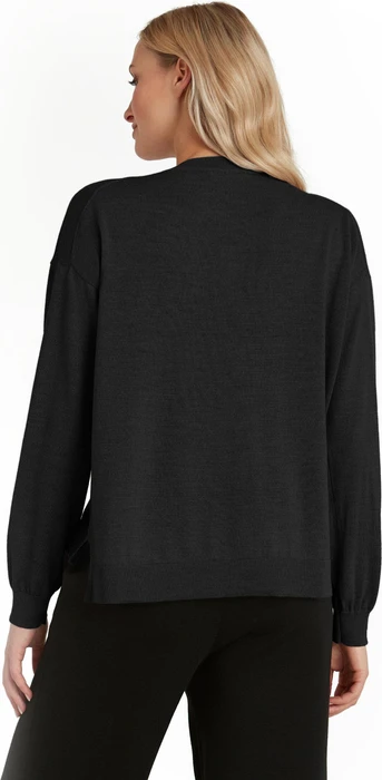 Falke Basic Apparel Cardigan Rundhals Strickjacke schwarz (Damen)