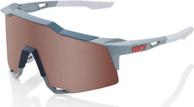 100% Speedcraft soft tact stone grey/hiper crimson silver mirror lens