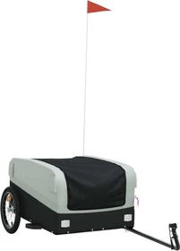 vidaXL Transport 126x63cm Fahrradanhänger schwarz/grau