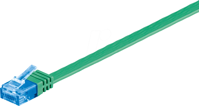 goobay Flach-Patchkabel, Cat6a, U/UTP, RJ-45/RJ-45, 2m, grün