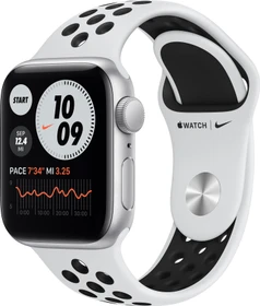 Apple Watch Nike SE (GPS) 40mm silber mit Sportarmband platinum/schwarz
