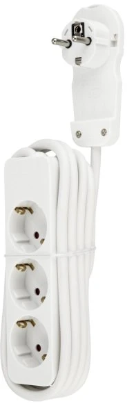 REV Ritter Steckdosenleiste mit REV-Flachstecker, 3-fach, 2m, weiß