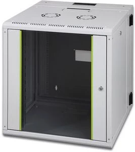 Digitus Professional Unique Serie Wandschrank 12HE, zweiteilig, schwenkbar, Sicherheitsglastür, IP2X, grau, 600mm tief