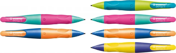 STABILO EASYergo Druckbleistift HB 1.4mm graphit, orange/blau, Rechtshänder, 3 Minen