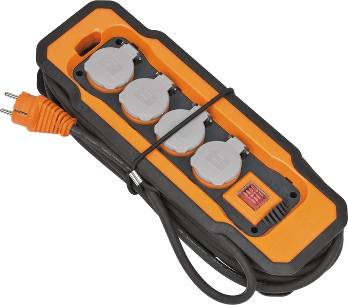 Brennenstuhl professionalLINE Steckdosen-Powerblock IP54, 4-fach, 8m, orange/anthrazit