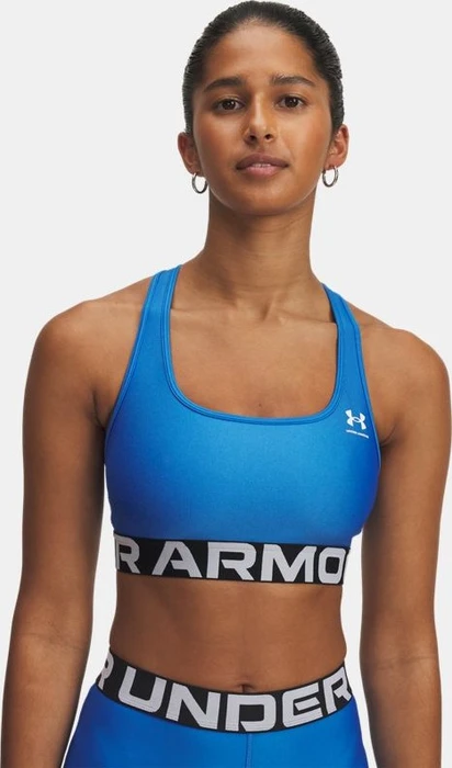 Under Armour HeatGear Armour Mid Sport-BH blue atlantis/white (Damen)