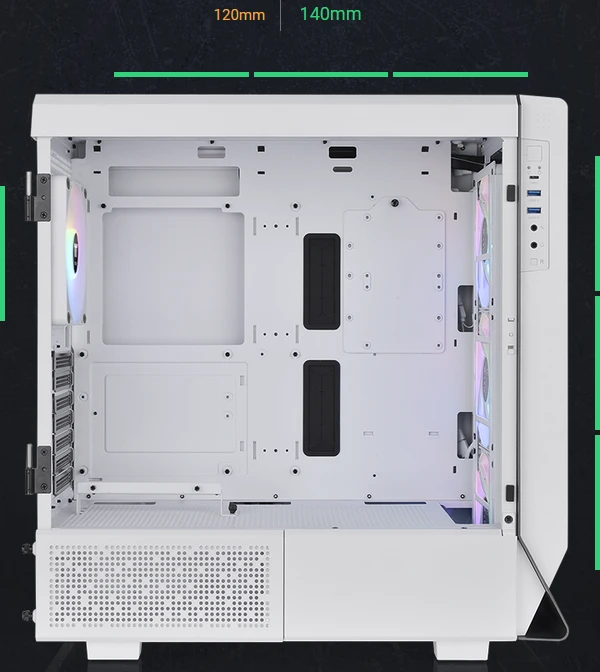 Thermaltake Ceres 500 TG ARGB Snow Edition, weiß, Glasfenster