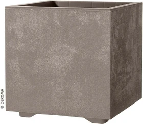 Deroma Millennium R Cube Blumentopf 49x49cm Sandstone