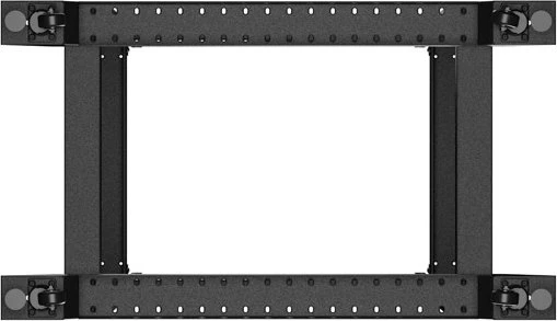 Lanberg Open Rack Series 19" Open Frame Rack 22HE, 4-Pfosten, mit Rollen, Flat Pack, tiefenverstellbar, 550-790mm, RAL 9004, 1000mm tief
