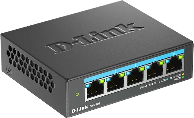 D-Link DMS-100 Desktop 2.5G Switch, 5x RJ-45