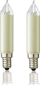 Hellum Schaftkerze 8-55V Ersatzbirne für Weihnachtsbeleuchtung 0.6W E14, 2 Stück