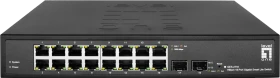 LevelOne GES Rackmount Gigabit Smart Switch, 16x RJ-45, 2x SFP (GES-2118 / 52091403)