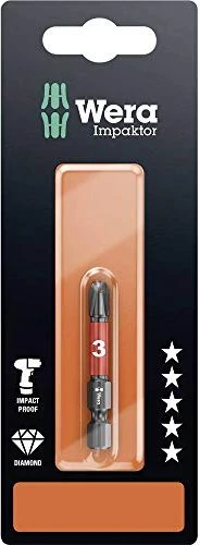 Wera 851/4 IMP DC SB Impaktor Kreuzschlitz Bit 1/4", PH3x50mm, 1 Stück