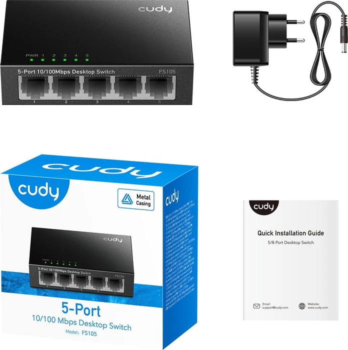 Cudy FS10 Desktop Switch, 5x RJ-45