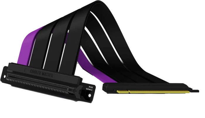 Cooler Master Riser Cable, gewinkelt, PCIe 4.0, 300mm, schwarz