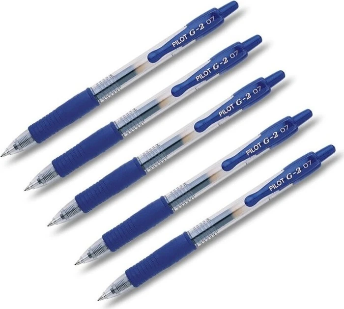 Pilot G2-7 Medium Tintenroller (Mine) blau/transparent, 5er-Pack