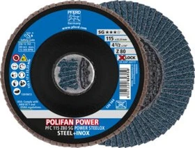 Pferd PFC 115 Z 80 SG POWER STEELOX/X-LOCK Fächerschleifscheibe K80, 115mm, 10 Stück