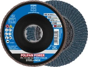 Pferd PFC 115 Z 80 SG POWER STEELOX/X-LOCK Fächerschleifscheibe K80, 115mm, 10 Stück