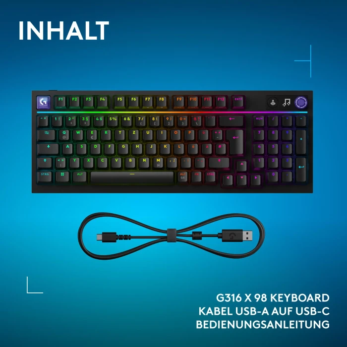 Logitech G316 X 98, schwarz, Tactile Switch, USB, DE