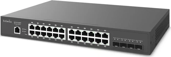 EnGenius Cloud Switch Series ECS Rackmount Gigabit Managed Switch, 24x RJ-45, 4x SFP+