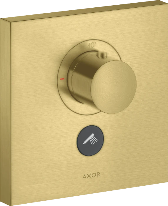 Hansgrohe Axor ShowerSelect Thermostat HighFlow Unterputz eckig für 1 Verbraucher und einen zusätzlichen Abgang brushed brass