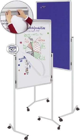 Legamaster mobiles Whiteboard, mit Pinnwand, blau/weiß, 76x120cm
