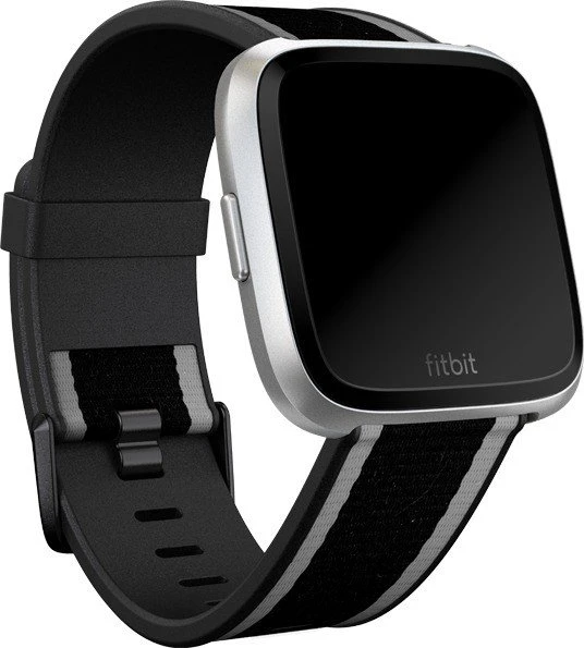 Fitbit Ersatzarmband Woven Small für Versa Lite/Versa schwarz/grau
