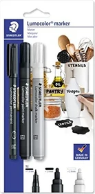 Staedtler Lumocolor 60 Permanentmarker schwarz schwarz/weiß, 3er-Set