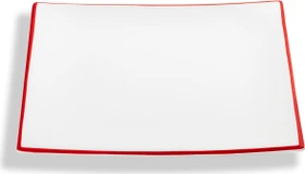 Gmundner Keramik Rubinroter Rand Speiseteller Trend 26x26cm