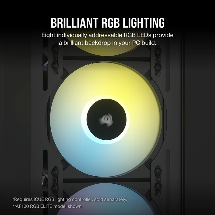 Corsair AF Series iCUE AF140 RGB Elite, schwarz, 140mm