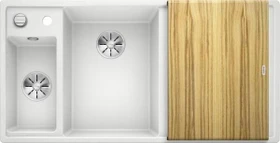 Blanco Axia III 6 S InFino Becken links mit Ablauffernbedienung weiß inkl. Holzschneidebrett