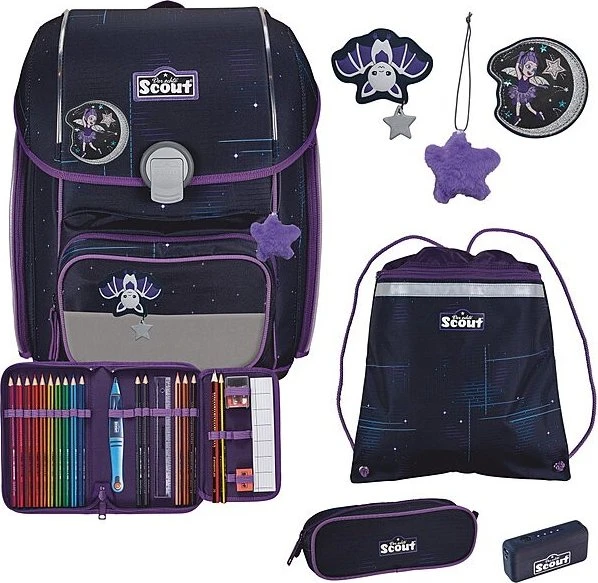 Scout Genius Safety Light Spooky Starlight Schultaschen-Set, 4-tlg.