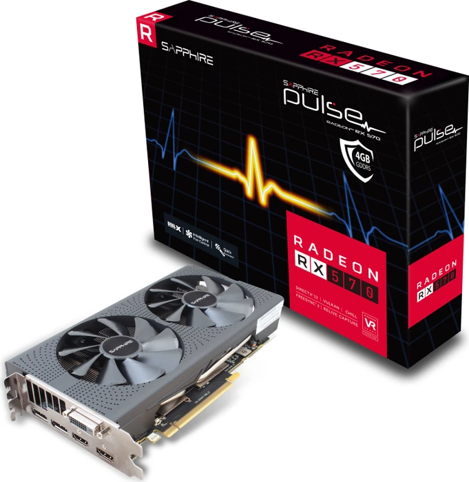 Sapphire Pulse Radeon RX 570 4G G5, 4GB GDDR5, DVI, 2x HDMI, 2x DP, full retail
