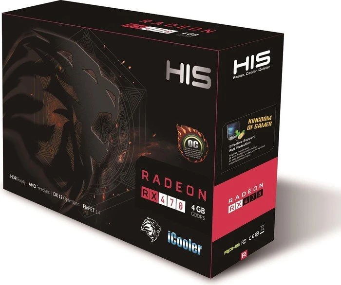 HIS Radeon RX 470 iCooler OC, 4GB GDDR5, DVI, HDMI, 3x DP