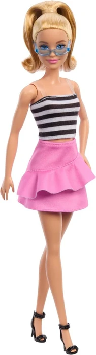 Mattel Barbie - Fashionistas Barbie blond mit gestreiftem Oberteil, 65. Jubiläum