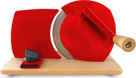 Jupiter Retro Hand-Allesschneider rot/braun