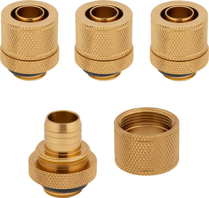 Corsair Hydro X Series XF Softline, Compression Fitting G1/4" auf 13/10mm, gold, 4er-Pack