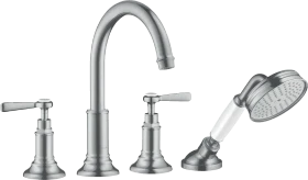 Hansgrohe Axor Montreux 4-Loch Fliesenrandarmatur mit Hebelgriffen brushed chrome