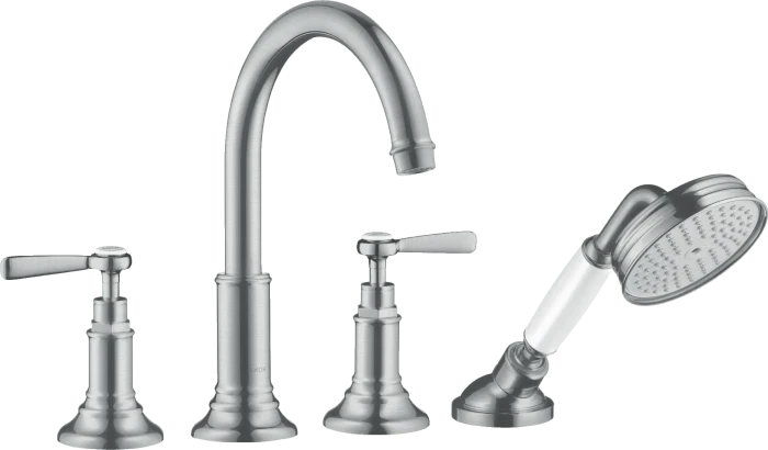 Hansgrohe Axor Montreux 4-Loch Fliesenrandarmatur mit Hebelgriffen brushed chrome