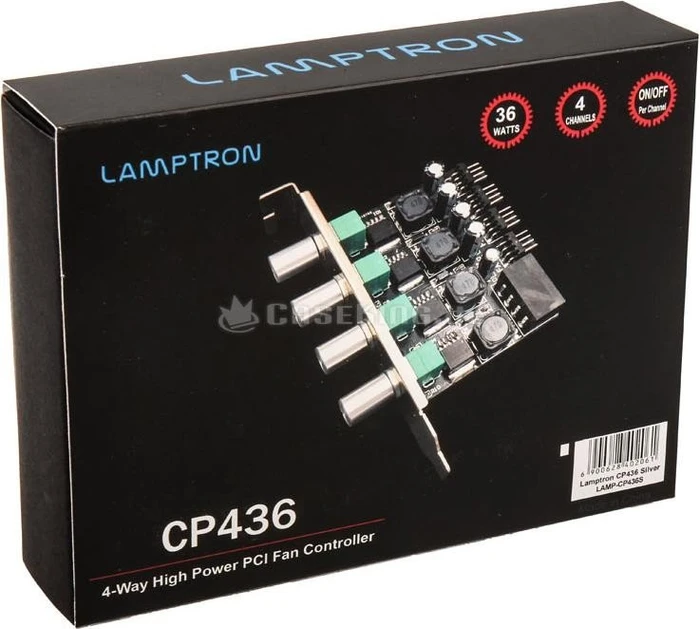 Lamptron CP436, PCI-Slotblende, Lüftersteuerung, 4-Kanal, silber