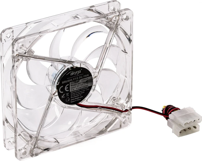 Akyga LED-Lüfter transparent/rot, 120mm