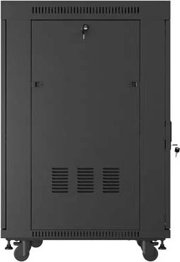 Lanberg 19" Rackschrank 22HE, LCD, freistehend, Flat Pack, V2, Glastür, IP20, RAL 9004, 800mm tief