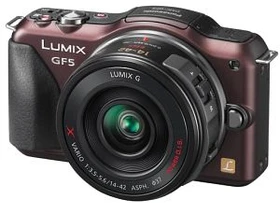 Panasonic Lumix DMC-GF5 braun mit Objektiv Lumix G X Vario PZ 14-42mm 3.5-5.6 ASPH OIS