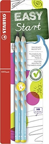STABILO EASYgraph Bleistift HB graphit, blau, Linkshänder, 2er-Pack