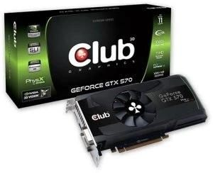 Club 3D GeForce GTX 570, 1.25GB GDDR5, 2x DVI, HDMI, DP