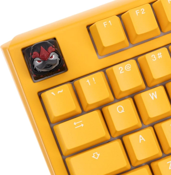 Ducky x Hot Keys Project Ducky League Keycap Dark Edition - Aqua Duck, Kunstharz (Resin), schwarz/rot/grau, 1 Taste