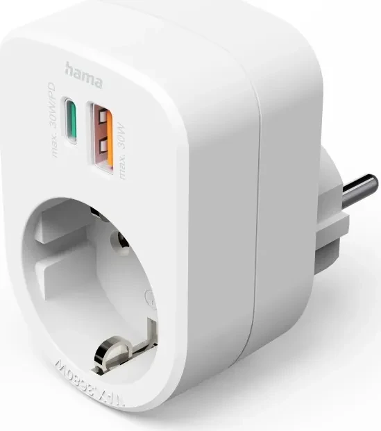 Hama Mehrfachstecker Schuko 30W weiß