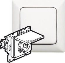 Legrand Pro 21 Steckdose (SL) mit Klappdeckel und Kinderschutz, ultraweiß