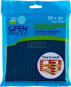 Open Bricks Stapelbare Bauplatte 20x20 Four Pack dunkelblau