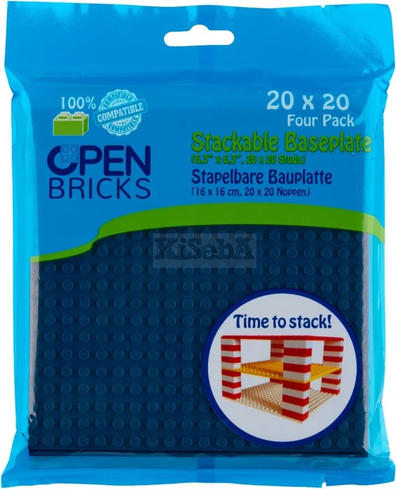 Open Bricks Stapelbare Bauplatte 20x20 Four Pack dunkelblau